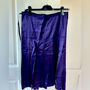Calvin Klein Collection satin deep purple wrap waist skirt